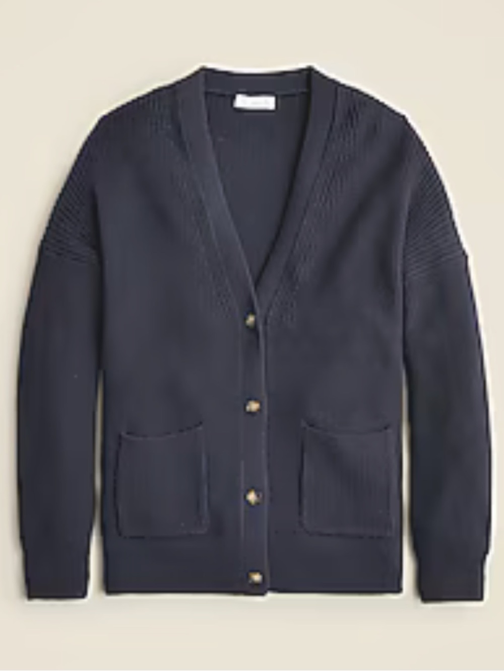 J.Crew Navy Cotton Cashmere V-Neck Cardigan